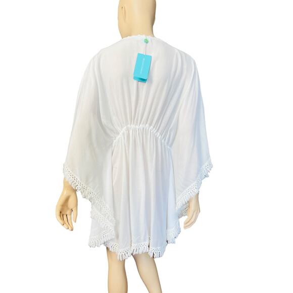 New Melissa Odabash Isabelle White/Mint Beach Coverup Dress Fit Medium/Large - Picture 2 of 10